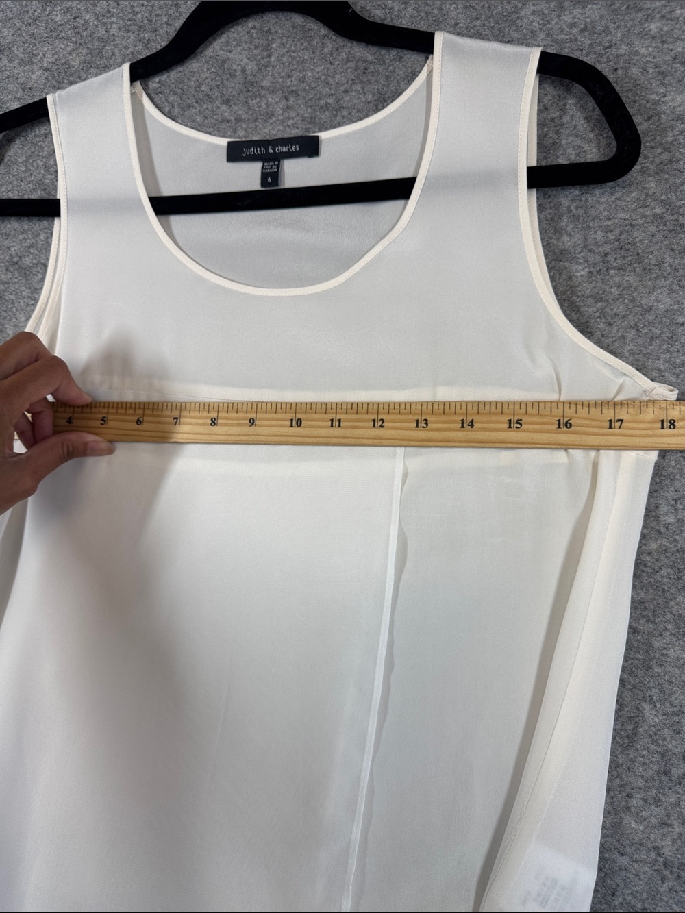 Judith & Charles Silk Cream Sheer Layered Sleeveless Tank Size 6 Minimalist - Picture 7 of 12